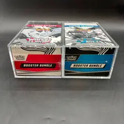 2x Pokemon Black Bolt White Flare Sealed Booster Bundle Display Case W/Acrylic - Image 1