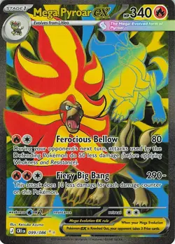Mega Pyroar ex 099/086 Ultra Rare Chaos Rising Pokemon Holo Near Mint - Image 1
