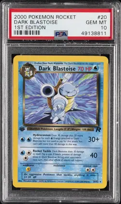 2000 Pokemon Rocket 1st Ed #20 Dark Blastoise PSA 10 - Image 1