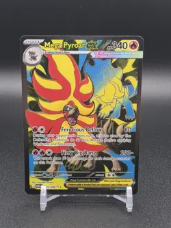 Mega Pyroar ex 099/086 Full Art Double Ultra Rare Pokemon Chaos Rising ME04 NM - Image 1