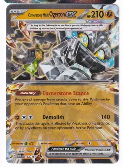 Pokemon TCG Cornerstone Mask Ogerpon ex 112/167 Twilight Masquerade Holo NM - Image 1
