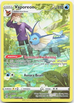Pokemon TCG Vaporeon TG02/TG30 SWSH09: Brilliant Stars Trainer Gallery 2022 NM - Image 1