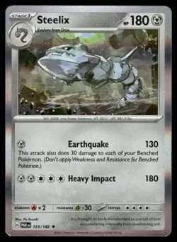 Steelix 125/182 Rare Paradox Rift Pokemon Holo Near Mint #2 - Image 1