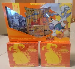 Pokemon Reshiram Charizard-GX Premium Collection Box + 2 Vivid Voltage ETBs - Image 1