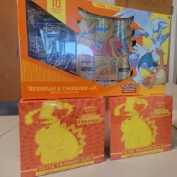 Pokemon Reshiram Charizard-GX Premium Collection Box + 2 Vivid Voltage ETBs - Image 2