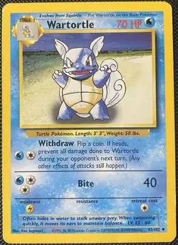 Wartortle 042/102 Base Set Regular - Pokemon Card - Image 1