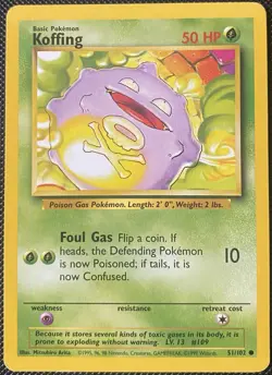Koffing 051/102 Base Set Regular - Pokemon Card - Image 1