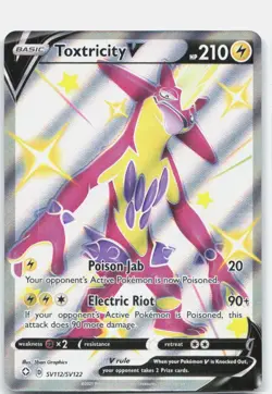 Toxtricity V SV112/SV122 Holo V Rare Shining Fates Shiny Vault Pokemon Holo NM - Image 1