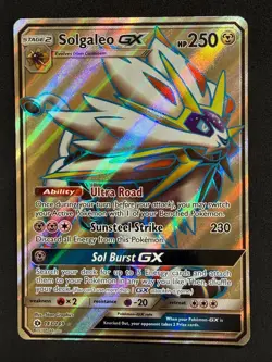 POKEMON UNGRADED SOLGALEO GX (FULL ART) 143/149 HOLO SM BASE SET HP PKM-73 - Image 2