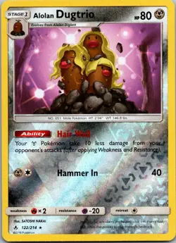 Pokemon Unbroken Bonds Alolan Dugtrio Reverse Holo 122/214 - Image 1