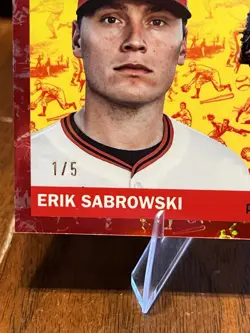 2025 Topps Chrome Platinum - Erik Sabrowski #259 Toile Cream Red Refractor 1/5 - Image 2