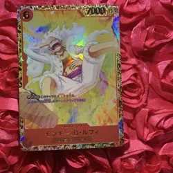 Monkey D Luffy Gear 5 ONE PIECE Gold Battle Waifu ACG Holo Girl Anime Card - Image 1