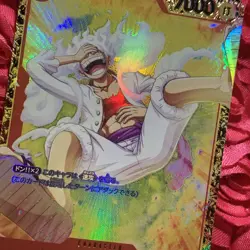 Monkey D Luffy Gear 5 ONE PIECE Gold Battle Waifu ACG Holo Girl Anime Card - Image 2