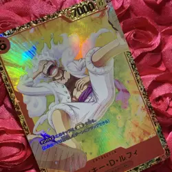 Monkey D Luffy Gear 5 ONE PIECE Gold Battle Waifu ACG Holo Girl Anime Card - Image 5