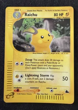 Pokemon Skyridge Raichu H25/H32 Holo Rare E-Reader 2003 LP Vintage - Image 1