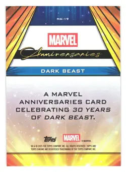 2025 Topps Chrome Marvel 30th Anniversaries Dark Beast - Image 2