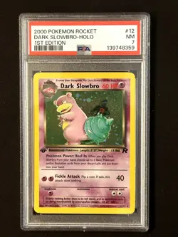 Dark Slowbro (12) Holo Rare Team Rocket 12/82 1st Edtion NM PSA 7 - Image 1