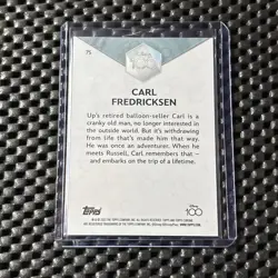 2023 Topps Chrome Disney 100 Carl Fredricksen Dark and Light Blue #/75 - Image 2