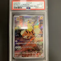 2023 POKEMON JAPANESE SV-P PROMO #098 DETECTIVE PIKACHU PSA 10 - Image 1