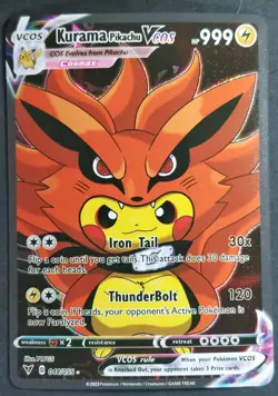 Kurama Pikachu VCOS 048/055 (Non-TCG) ✰FAN ART CARD✰ Cosplay Holo, Pokemon •NM - Image 1