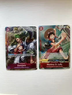 Rare One Piece French Promo Cards 1st Anniversary Luffy OP06-013 Zoro OP05-067 - Image 1