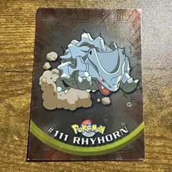 Topps Pokemon Rhyhorn #111 TV Animation Foil Card 2000 Vintage LP - Image 1
