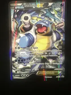 Pokemon TCG Blastoise EX XY122 Full Art Holo Black Star Promo Card - LP - Image 1