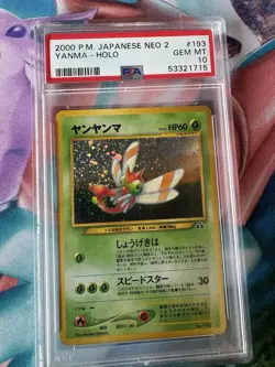Pokemon Card PSA 10 Yanma 193 Foil Japanese Neo 2 Discovery Vintage Holo 2000 - Image 2