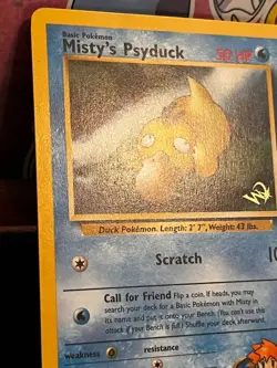 Misty's Psyduck 54/132 Gold W Stamped Promo Gym Heroes Pokemon Card WOTC 2000 LP - Image 4