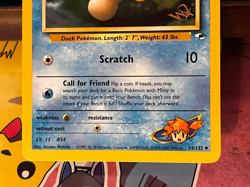 Misty's Psyduck 54/132 Gold W Stamped Promo Gym Heroes Pokemon Card WOTC 2000 LP - Image 5
