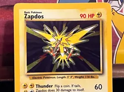 Pokemon TCG Zapdos Holo Card 16/102 Base Set Unlimited WOTC 1999 - Image 3