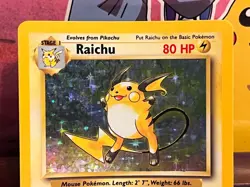 Pokemon TCG Raichu Holo Card 14/102 Base Set Unlimited WOTC 1999 - Image 3