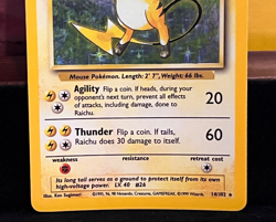 Pokemon TCG Raichu Holo Card 14/102 Base Set Unlimited WOTC 1999 - Image 4