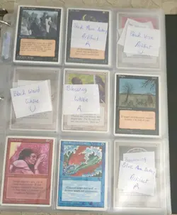 1995 & 1996 Magic the gathering card binder. 62 4th Edition cards & 98 vision. - Image 3