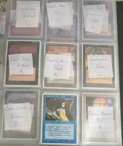 1995 & 1996 Magic the gathering card binder. 62 4th Edition cards & 98 vision. - Image 5