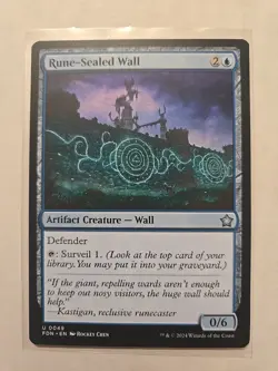 Rune-Sealed Wall - Foundations - LP - Uncommon - Artifact Creature - MTG Magic - Image 1