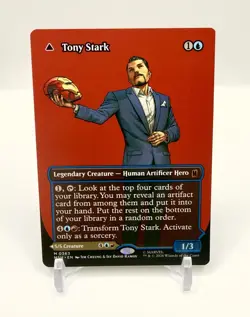 Marvel Super Heroes - MTG - Tony Stark Borderless 0363 - Legendary Creature - Image 1