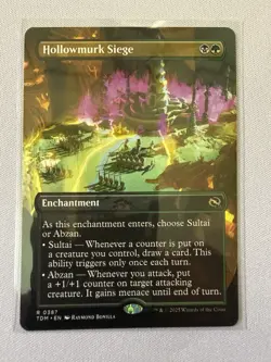 Hollowmurk Siege #387 MTG Tarkir: Dragonstorm Rare Enchantment Black Borderless - Image 1