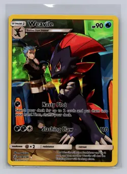 Weavile 238/236 Secret Rare Cosmic Eclipse Pokemon Holo Near Mint - Image 1
