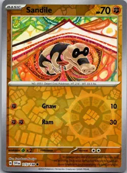 Sandile 115/198 Common Scarlet & Violet Pokemon Reverse Holo Near Mint - Image 1