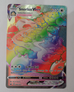Snorlax VMAX 206/202 Rainbow Secret Rare Pokemon Sword & Shield Full Art NM/LP - Image 1