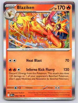 2025 POKEMON BLAZIKEN DESTINED RIVALS 042/182 HOLO RARE NM A3243 FREE S&H - Image 1