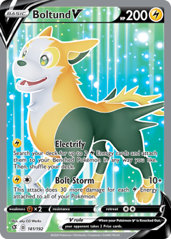Boltund V 181/192 Ultra Rare Rebel Clash Pokemon Holo Near Mint - Image 1