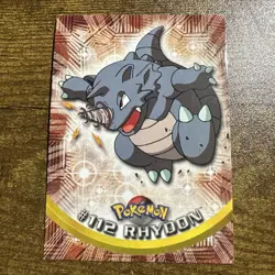 Pokemon TCG Rhydon Topps #112 TV Animation Blue Label Non Holo - Image 1