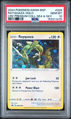 Pokemon Black Star Promo Rayquaza SWSH029 Cosmos Holo FRESH PSA 10 GEM MINT - Image 1