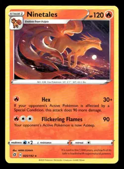 Ninetales 025/192 Rebel Clash NM/M Pokemon - Image 1