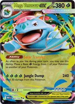 Mega Venusaur ex 003/132 Double Rare Mega Evolution Pokemon Holo Near Mint - Image 1