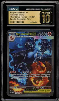 Pokemon Mega Charizard X ex Phantasmal Flames SIR #125 CGC 10 Pristine - Image 1