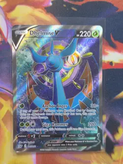 DHELMISE V 187/202 Ultra Rare Sword & Shield Pokemon Holo Near Mint - Image 1