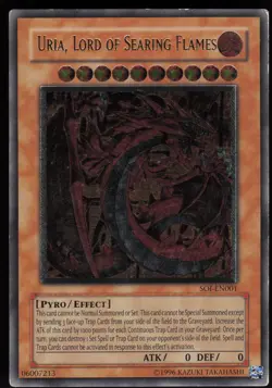 Uria, Lord of Searing Flames SOI-EN001 Ultimate Rare EURO ENHANCED YU-GI-OH - Image 1